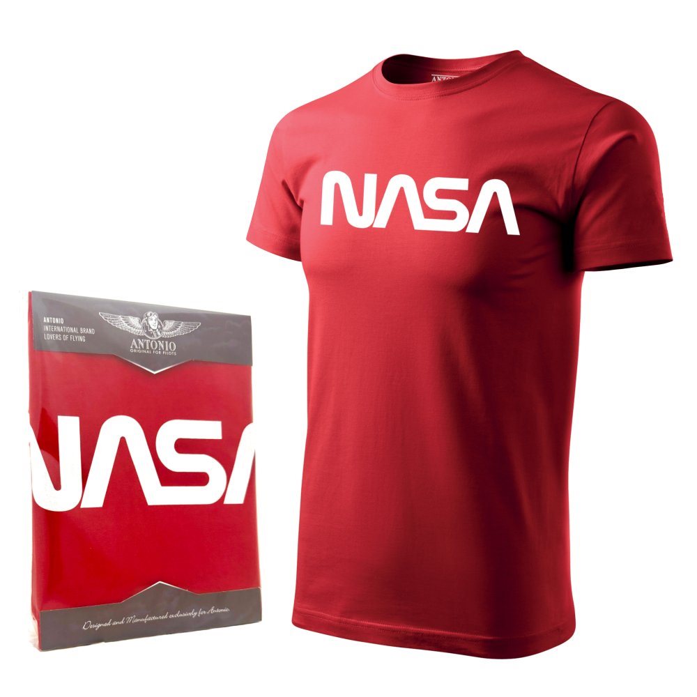 Camiseta roja con logo NASA