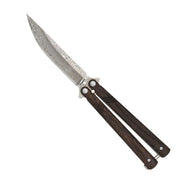 Navaja balisong FINE con hoja de acero damasco