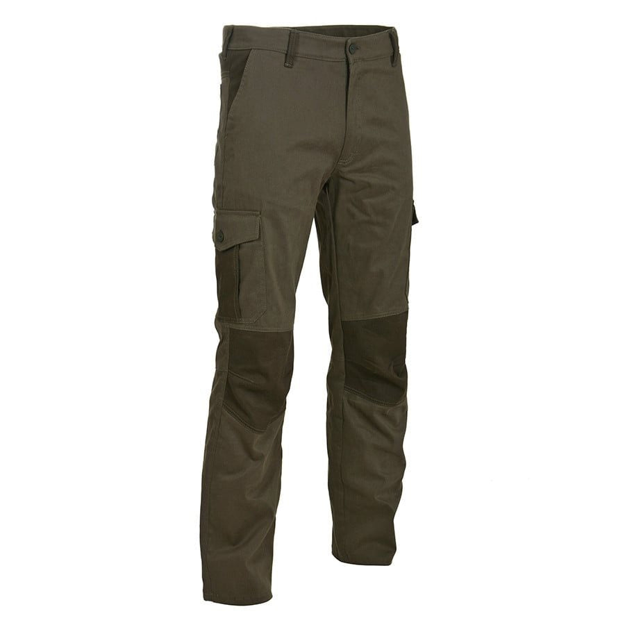 Pantalones de caza RINDAL marrón en algodón con múltiples bolsillos