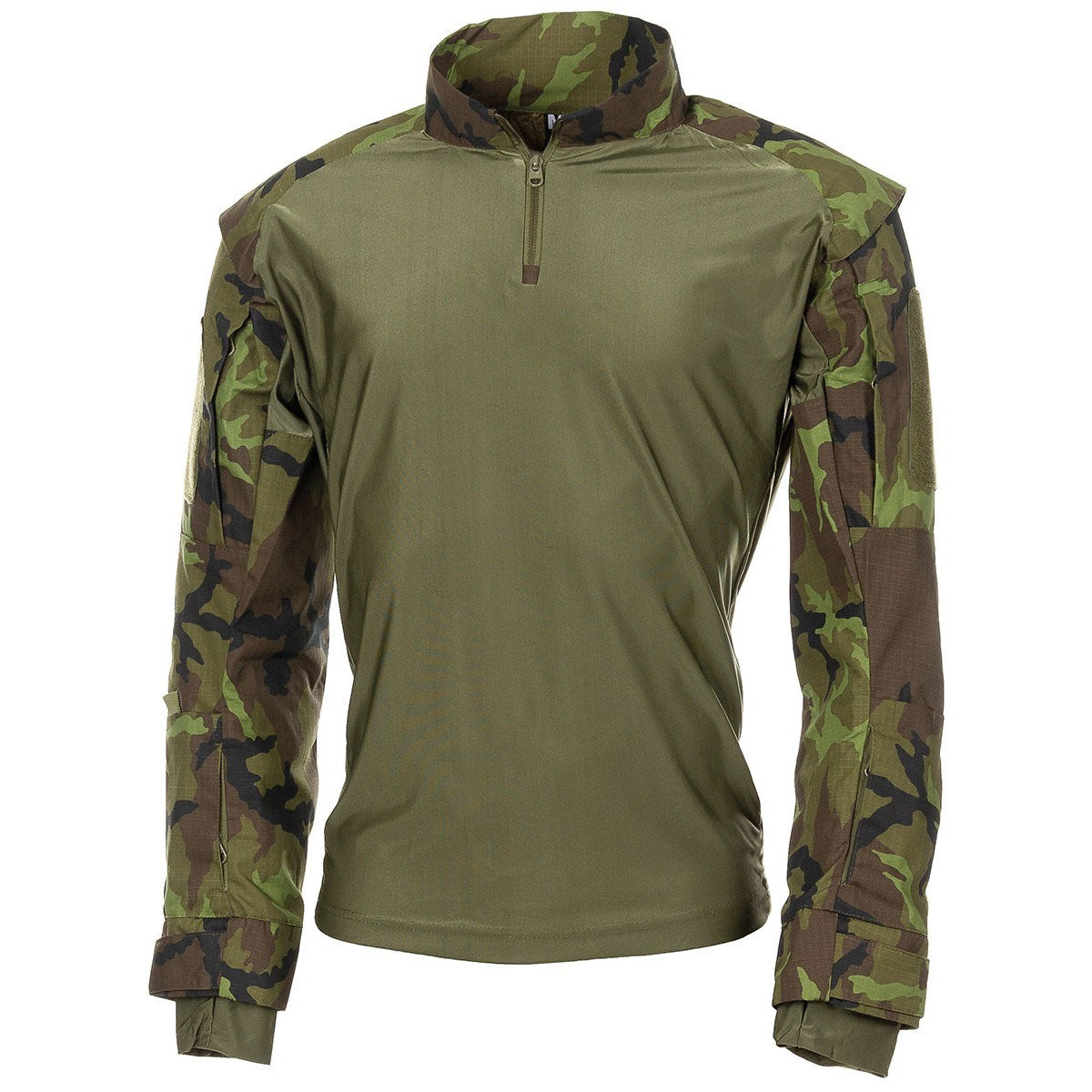 Camisa táctica UBACS vz.M 95 ES con cuerpo de algodón, mangas y cuello rip-stop, 6 bolsillos y paneles velcro