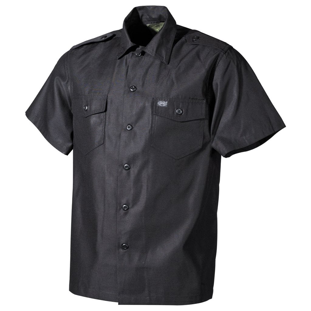 Camisa estilo US de manga corta en color negro