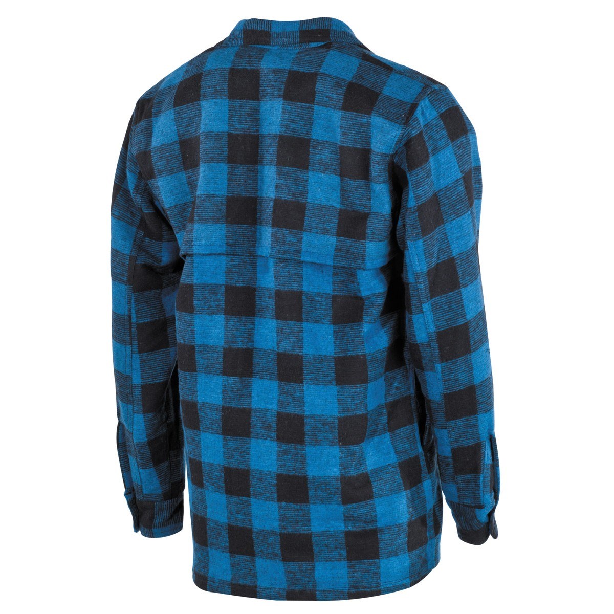 Camisa de cuadros negra estilo leñador, cálida, 100% algodón, bolsillos en el pecho y laterales