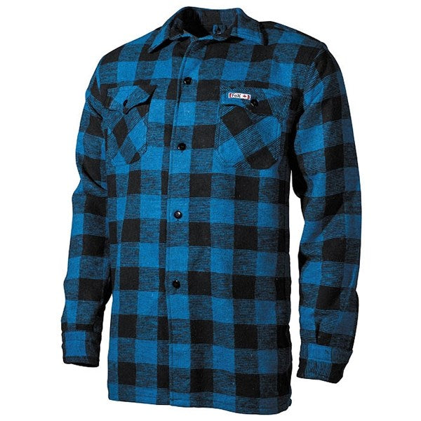 Camisa de cuadros negra estilo leñador, cálida, 100% algodón, bolsillos en el pecho y laterales