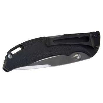 Cuchillo plegable BUCK Bantam BLW con hoja lisa 420HC, empuñadura de plástico y clip