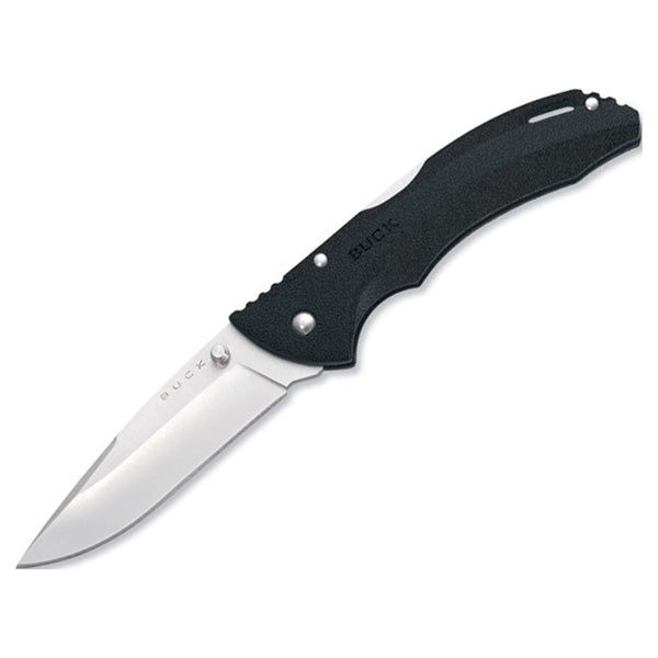 Cuchillo plegable BUCK Bantam BLW con hoja lisa 420HC, empuñadura de plástico y clip