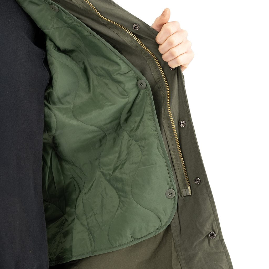 Parka tipo US M-65 verde con forro