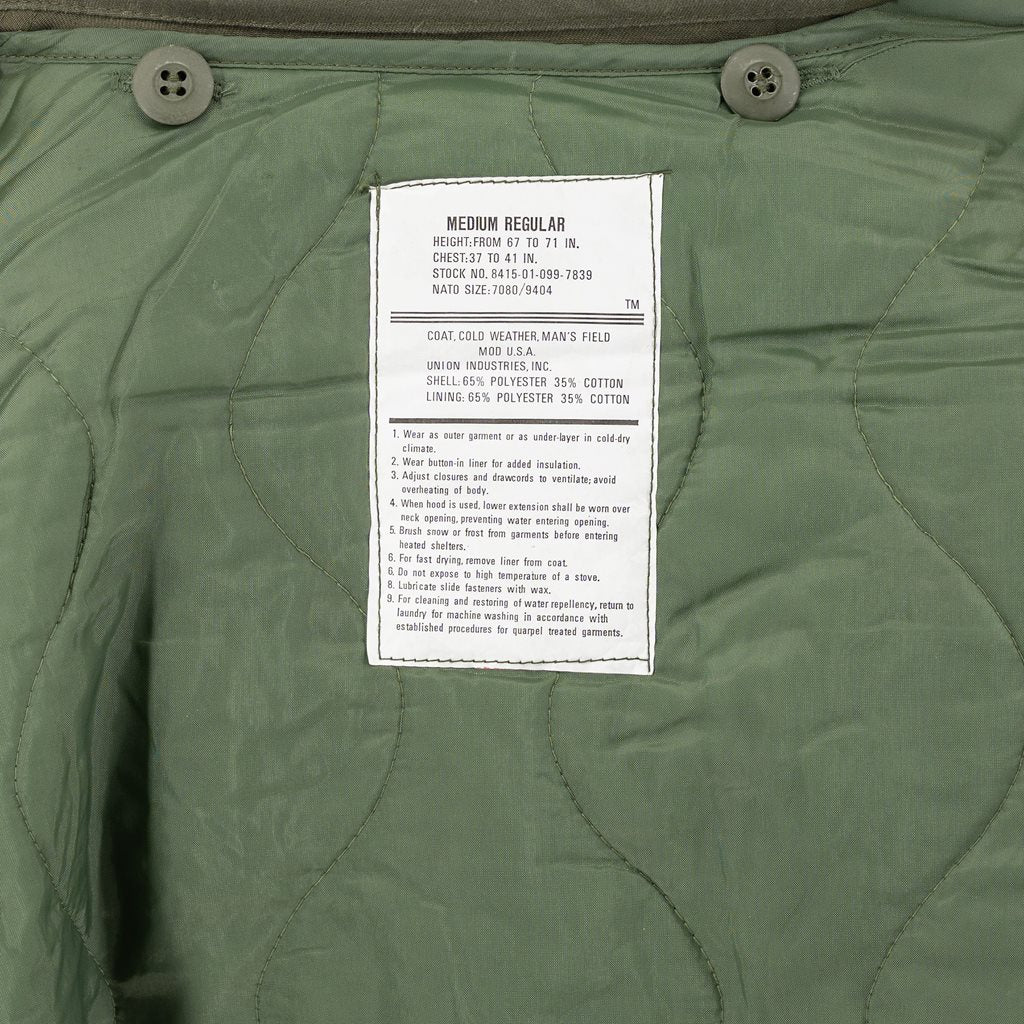 Parka tipo US M-65 verde con forro