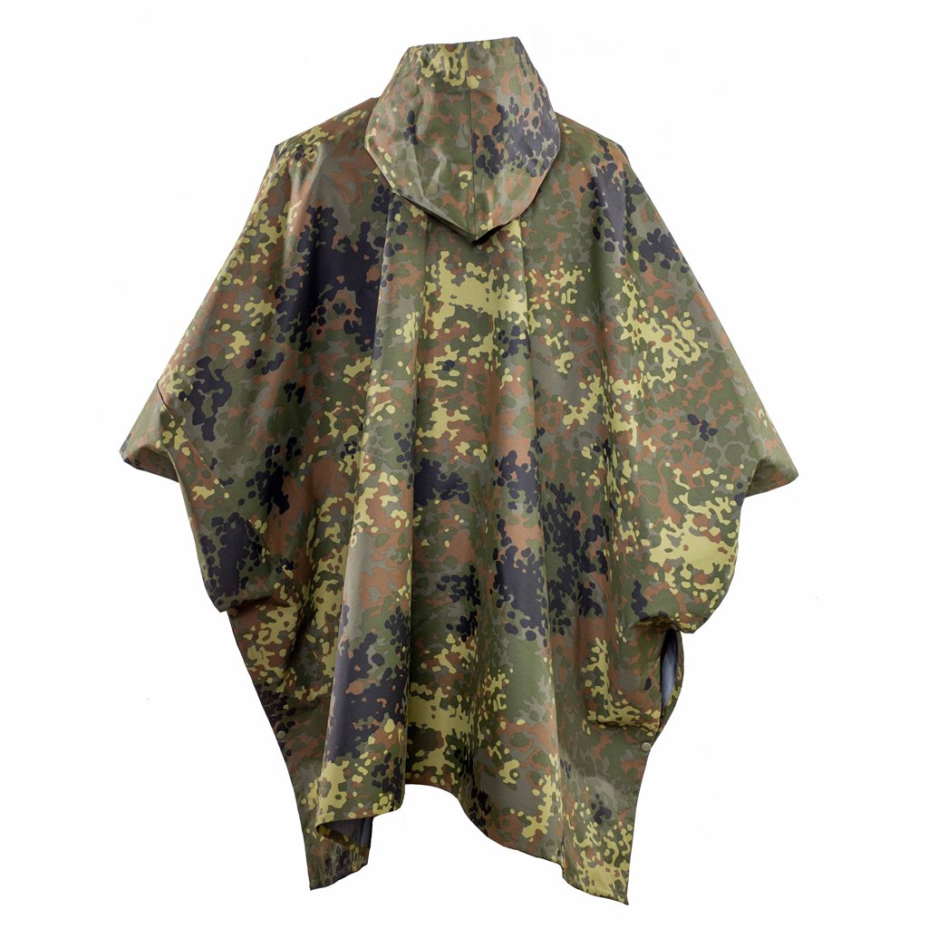 Poncho UTILITY IRR Flecktarn en patrón de camuflaje Flecktarn, impermeable y transpirable