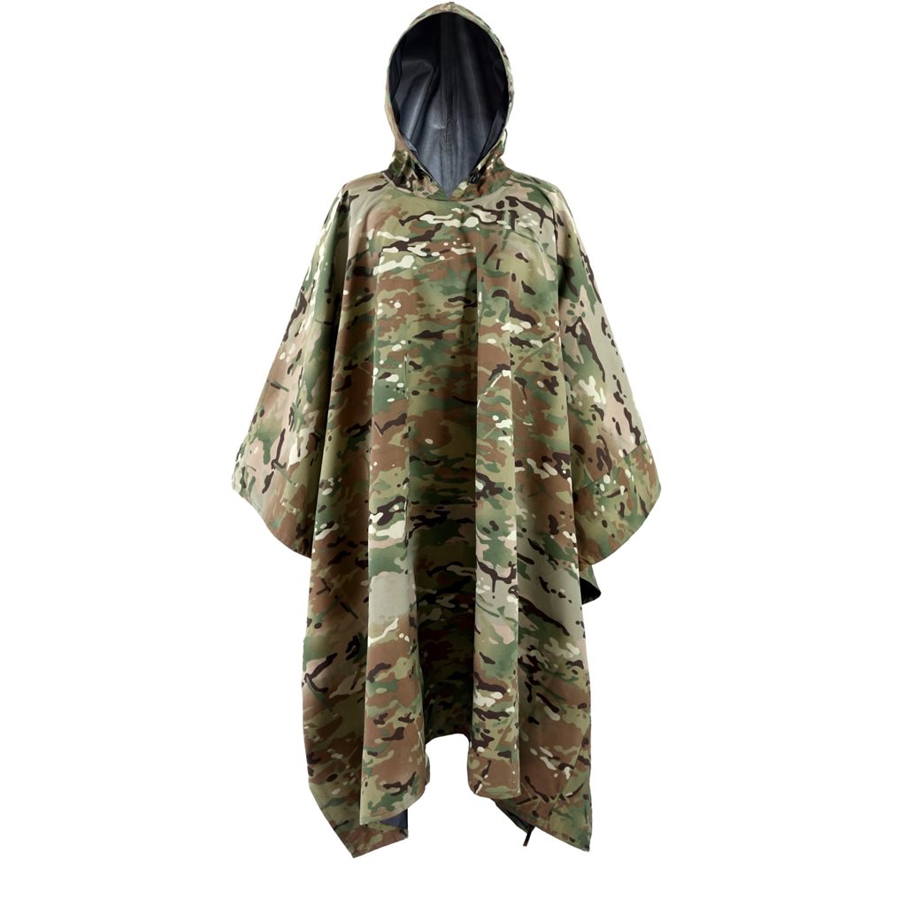 Poncho UTILITY IR en patrón multicam, impermeable y transpirable