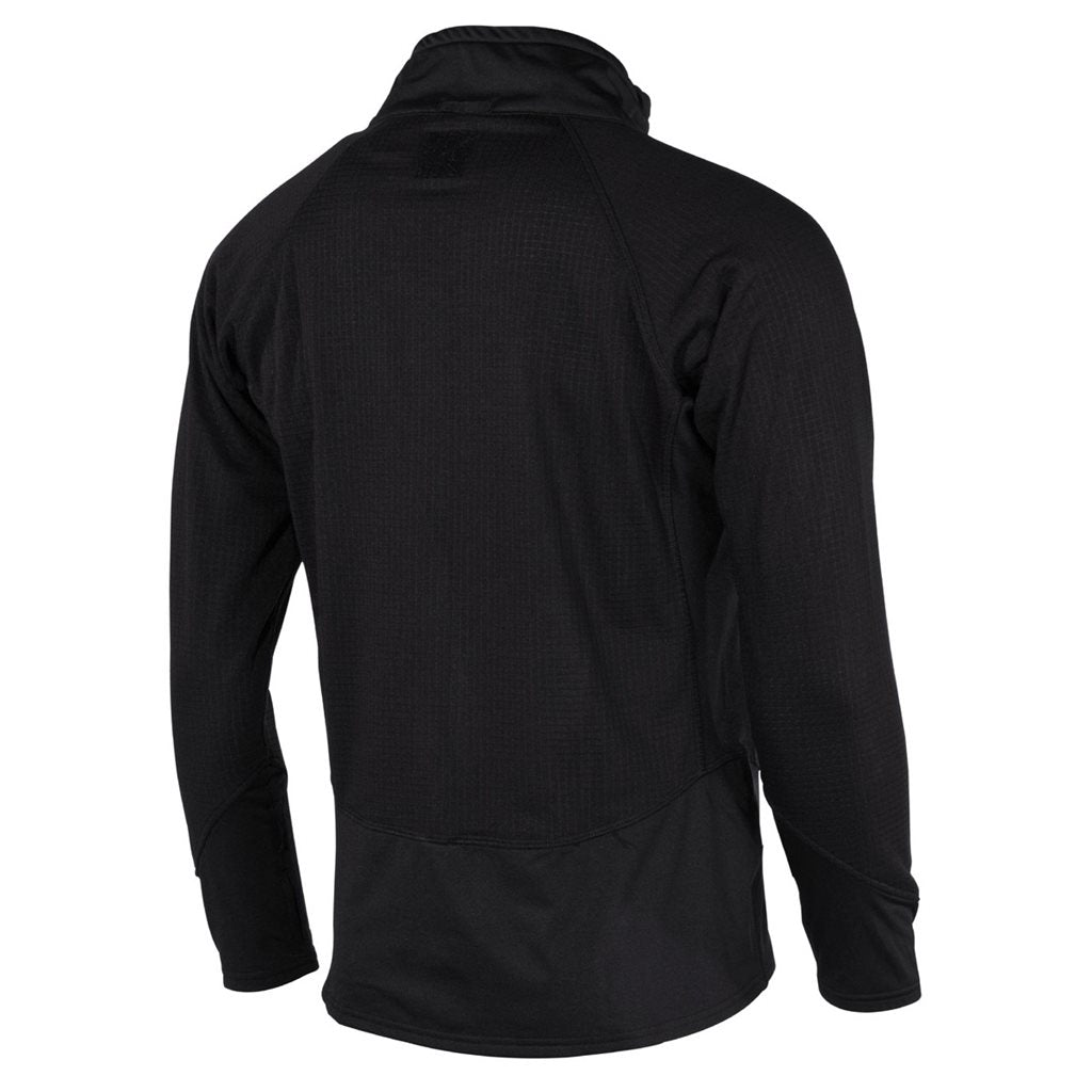 Camiseta táctica termofleece negra con bolsillo y presillas para pulgares