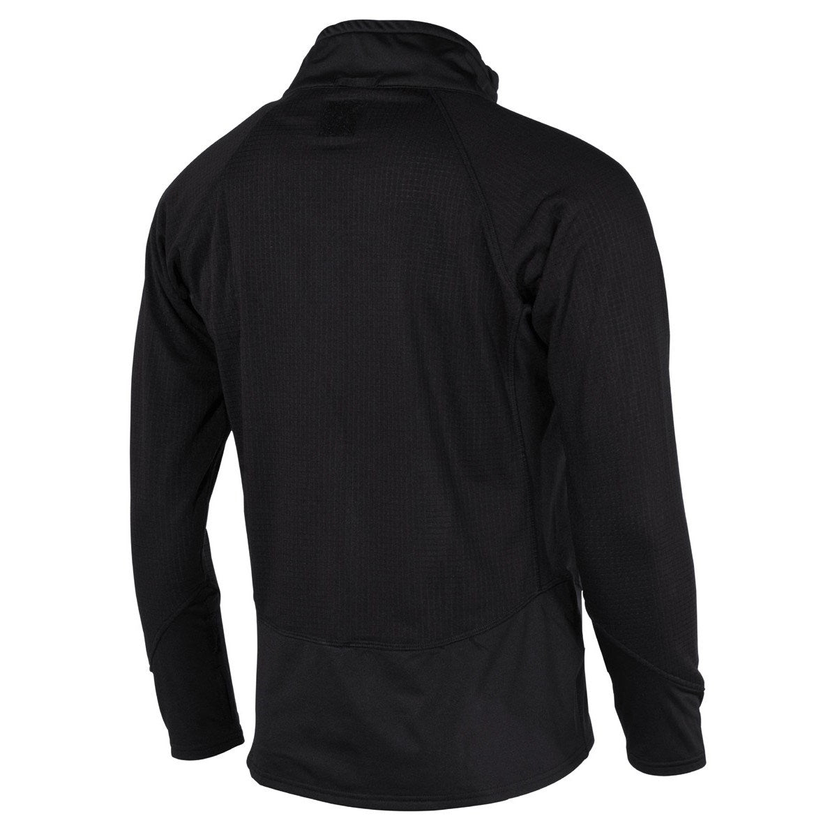 Camiseta táctica termofleece negra con bolsillo y presillas para pulgares
