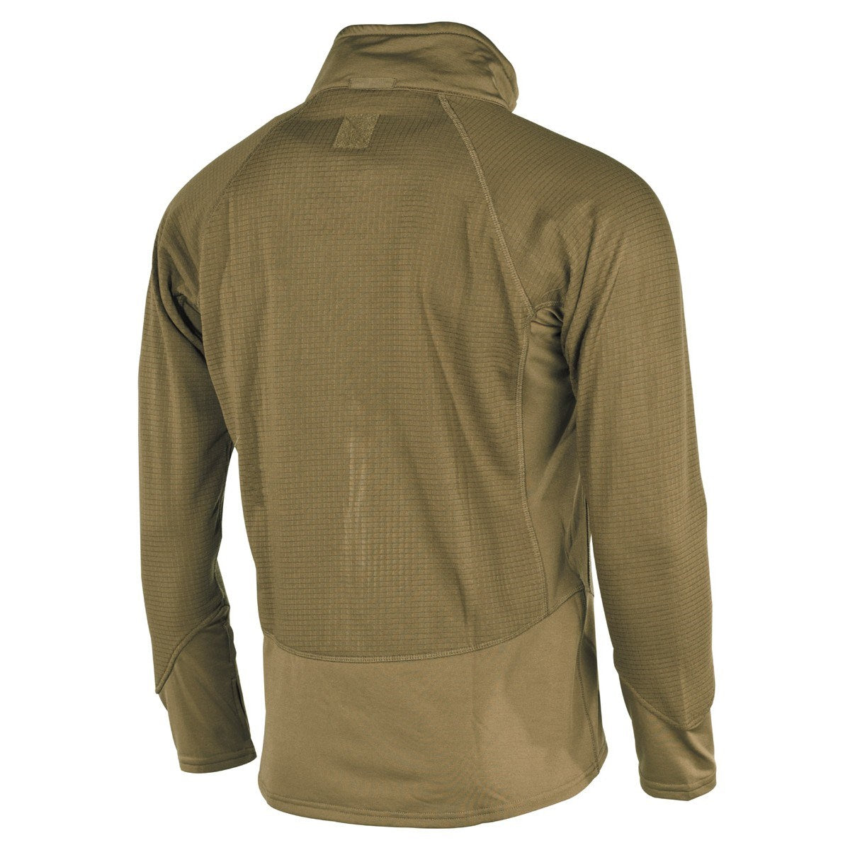 Camiseta táctica Termofleece COYOTE con bolsillo frontal, cremallera y cuello alto