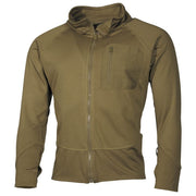 Camiseta táctica Termofleece COYOTE con bolsillo frontal, cremallera y cuello alto