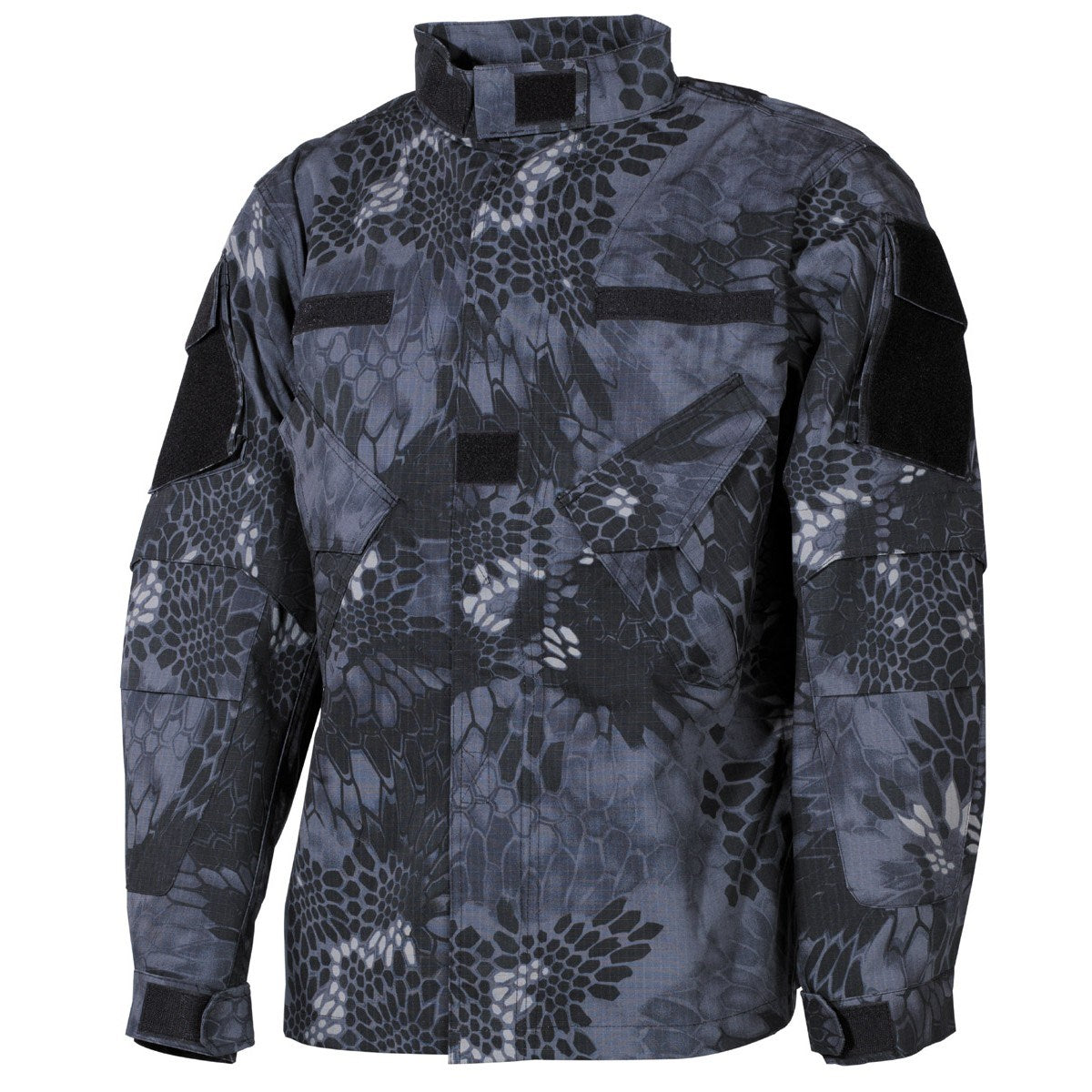 Camisa táctica MISSION en camuflaje SNAKE BLACK, 50% algodón y 50% nylon