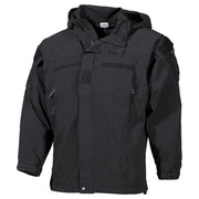 Chaqueta softshell Bunda US GEN III EVE 5 negra con capucha, nylon impermeable
