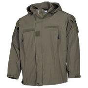 Chaqueta US softshell GEN III EVE 5 Zeená vista frontal con capucha