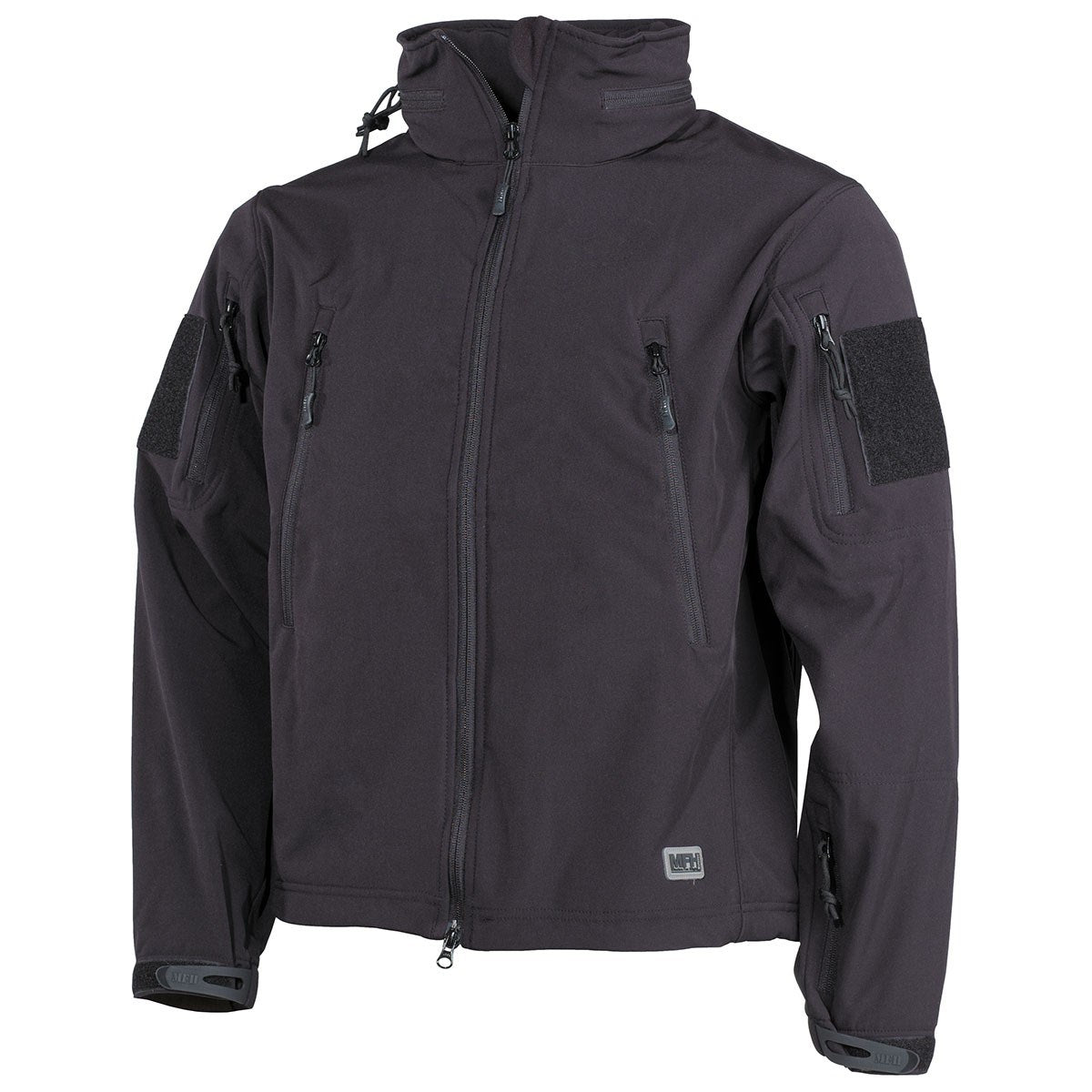 Chaqueta SCORPION softshell negra visible en imagen frontal