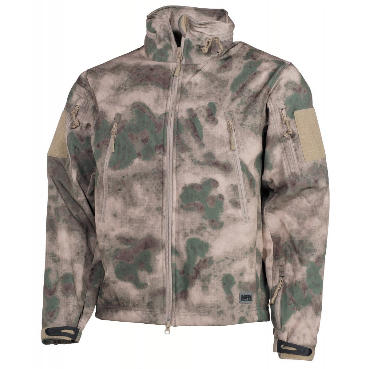 Chaqueta SCORPION softshell camuflada en material SHIELD+ con cremalleras YKK