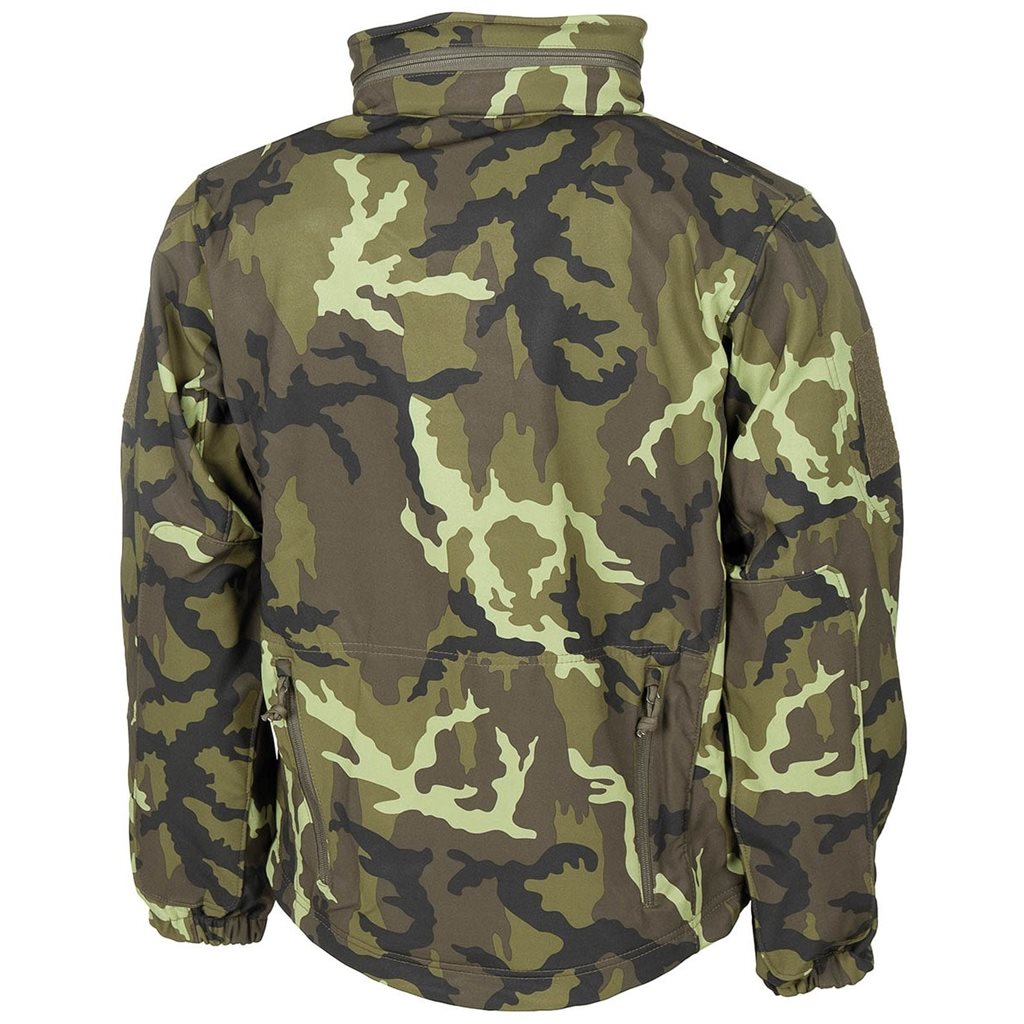 Chaqueta softshell camuflada SCORPION vz.95 fabricada en tejido SHIELD+ con cremalleras YKK