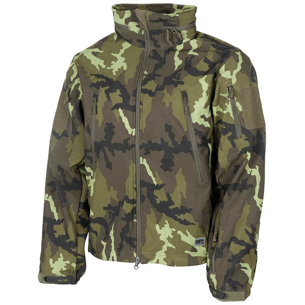Chaqueta SCORPION softshell camuflada vz.95, material SHIELD+, cremalleras YKK