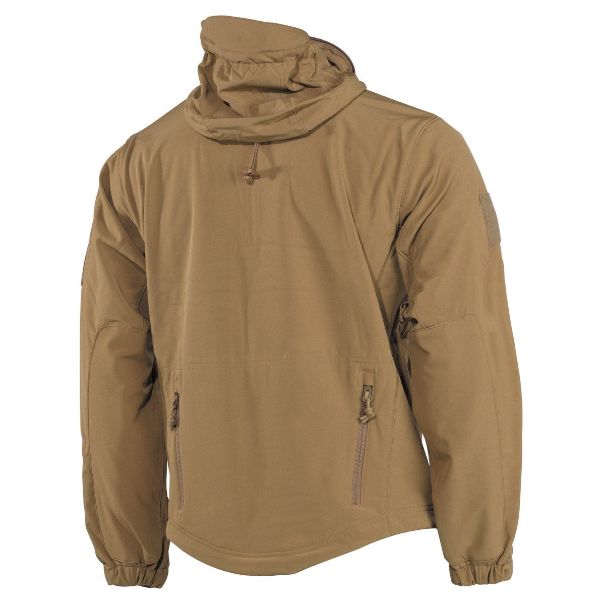 Chaqueta softshell SCORPION Coyote en camuflaje, vista frontal con cremallera