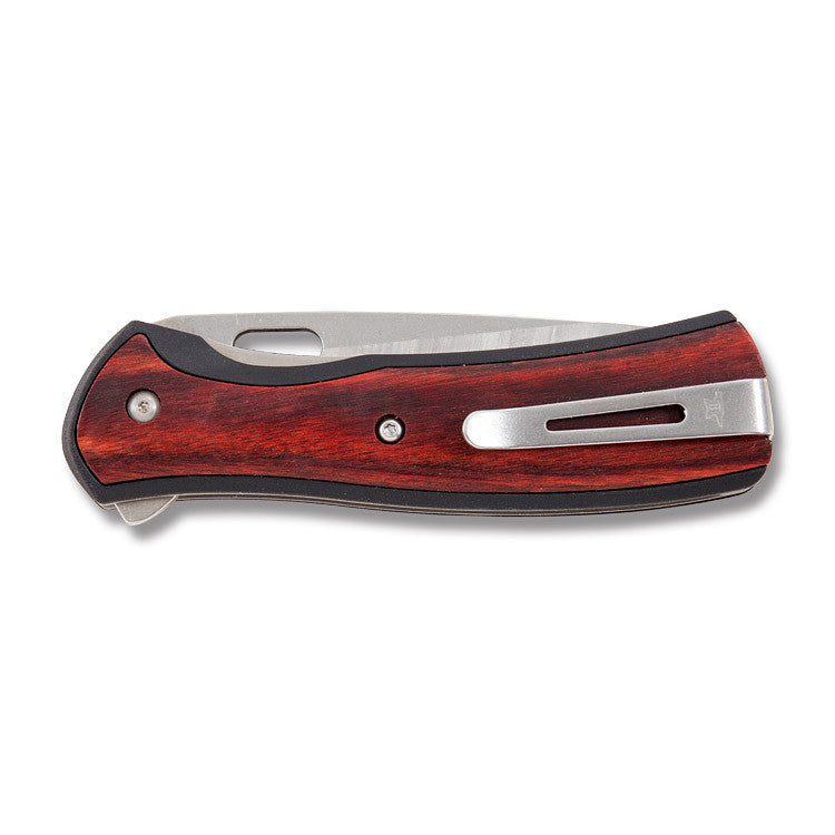 Navaja Vantage Boy Scout con cachas de palisandro, clip metálico y LinerLock. Longitud aprox. 188 mm