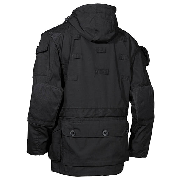 Chaqueta Commando Smock negra de MFH con capucha y varios bolsillos (imagen del producto)