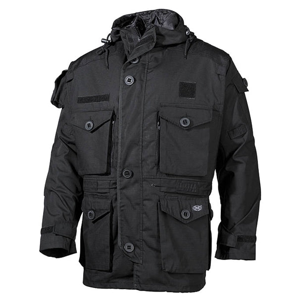 Chaqueta Commando Smock negra de MFH con capucha y varios bolsillos (imagen del producto)