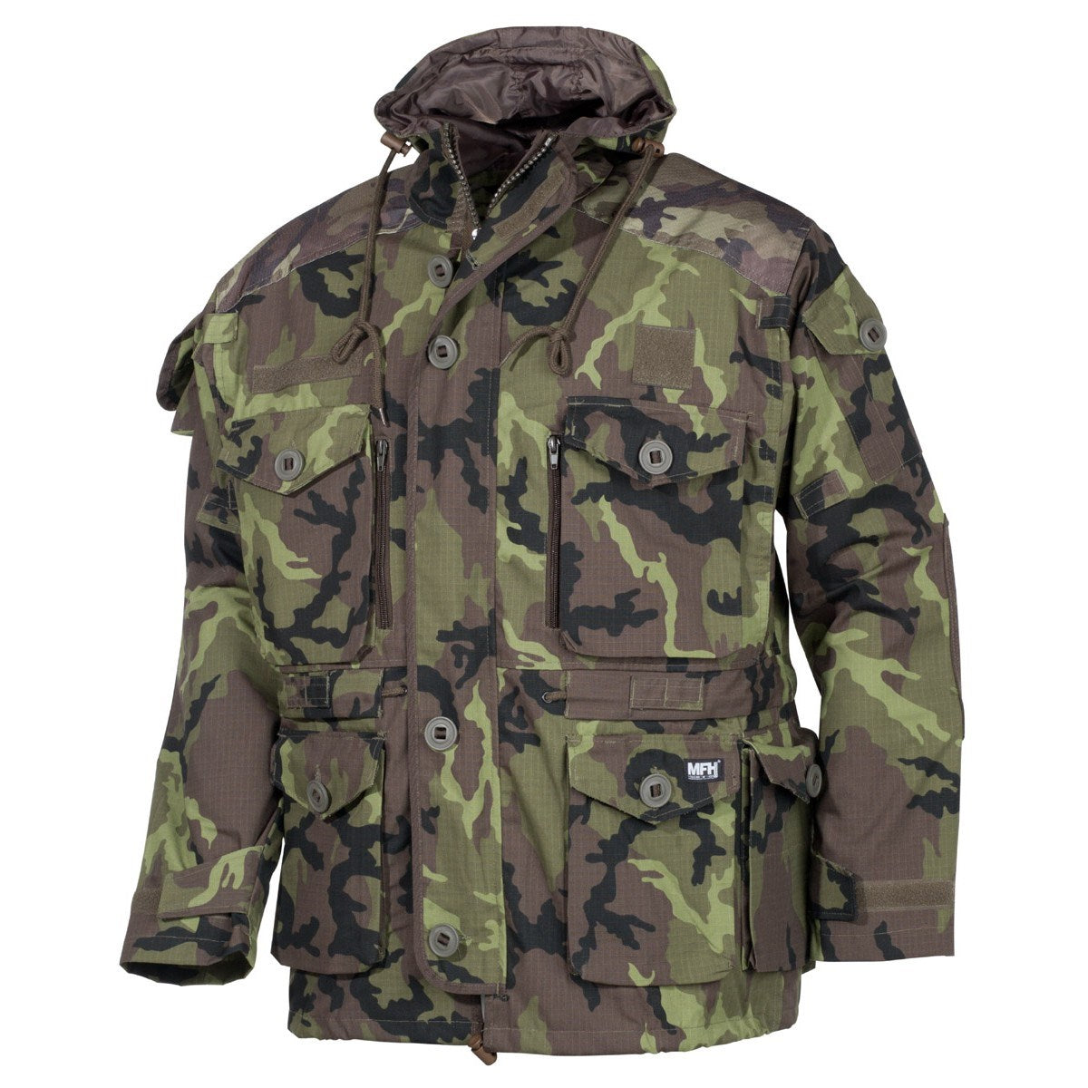 Chaqueta Commando Smock rip-stop vz.95 con capucha y múltiples bolsillos, marca MFH