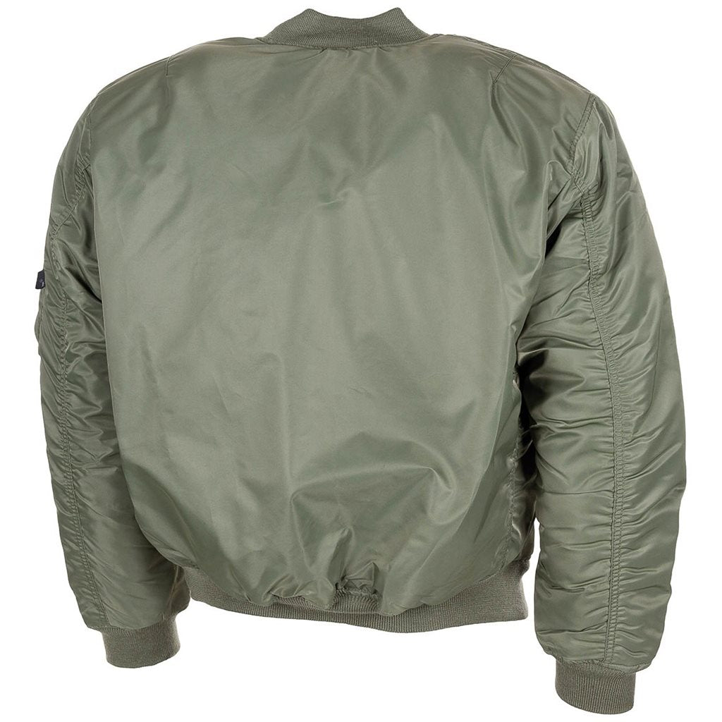Chaqueta Bomber US MA-1 verde, vista frontal, corte clásico de piloto, referencia 03552B