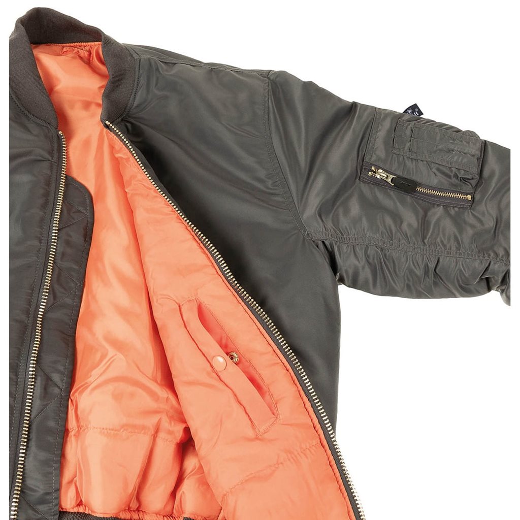 Chaqueta bomber US MA-1 gris, corte piloto, referencia 03552M.