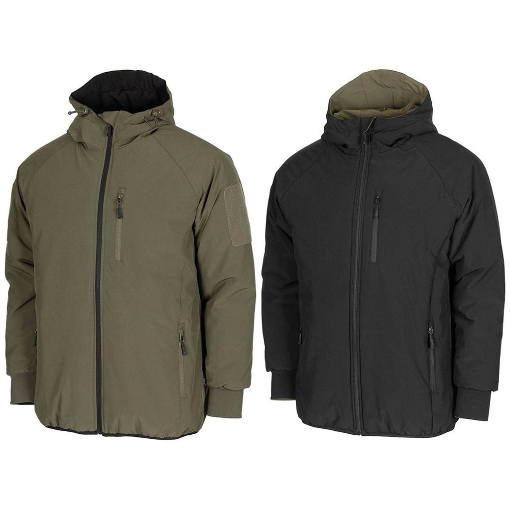 Chaqueta reversible THERMAL verde/negra con relleno DuPont Sorona 200 g/m2