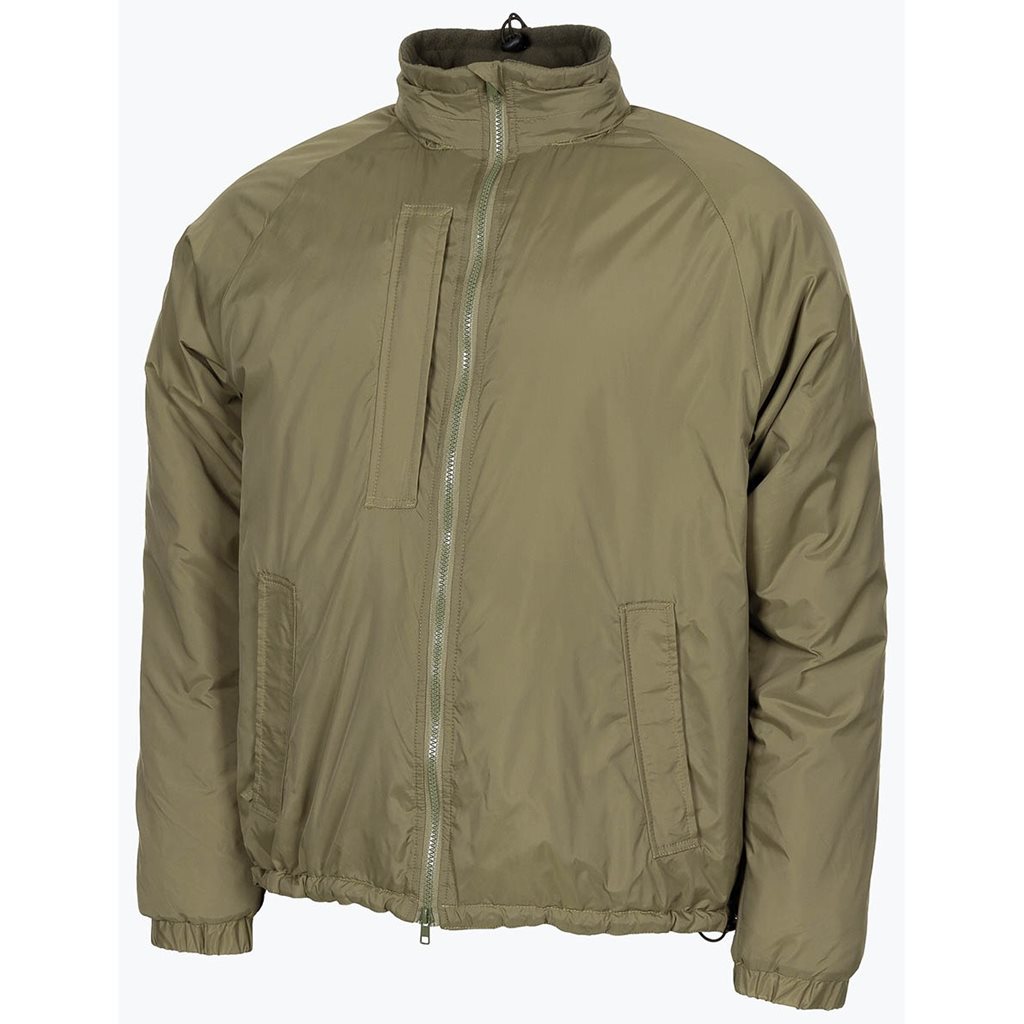 Chaqueta térmica THERMAL GB verde con cremallera bidireccional, cuello forrado en polar y capucha oculta