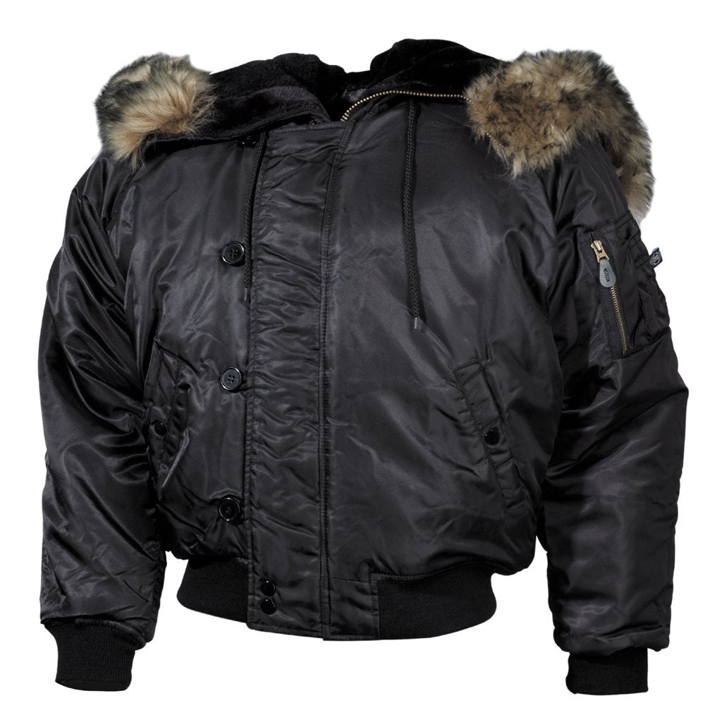 Chaqueta con capucha N-2B Polar negra (03702A)