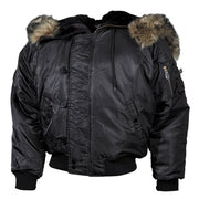 Chaqueta con capucha N-2B Polar negra (03702A)