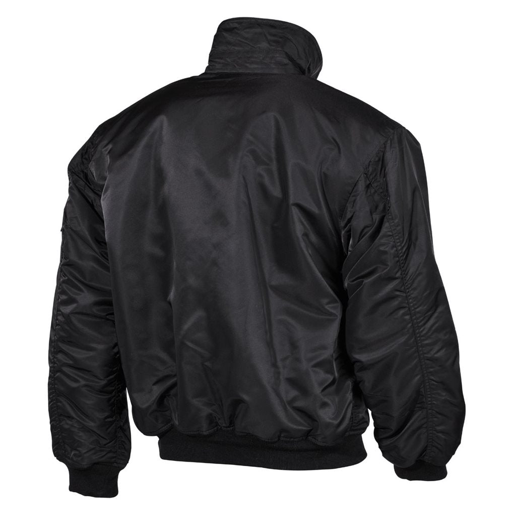 Chaqueta Bunda CWU negra, material repelente al agua y resistente al viento