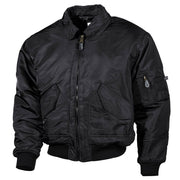 Chaqueta CWU negra talla grande, diseño militar, material hidrófugo y resistente al viento