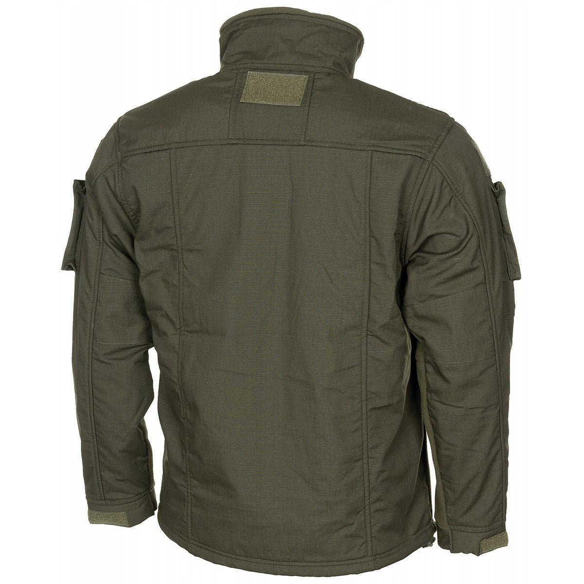 Chaqueta táctica polar MFH COMBAT verde con refuerzos rip-stop y cremalleras YKK