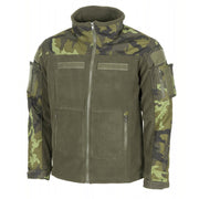 Chaqueta táctica fleece COMBAT AČR vz.95 Les, frontal con cremalleras y bolsillos
