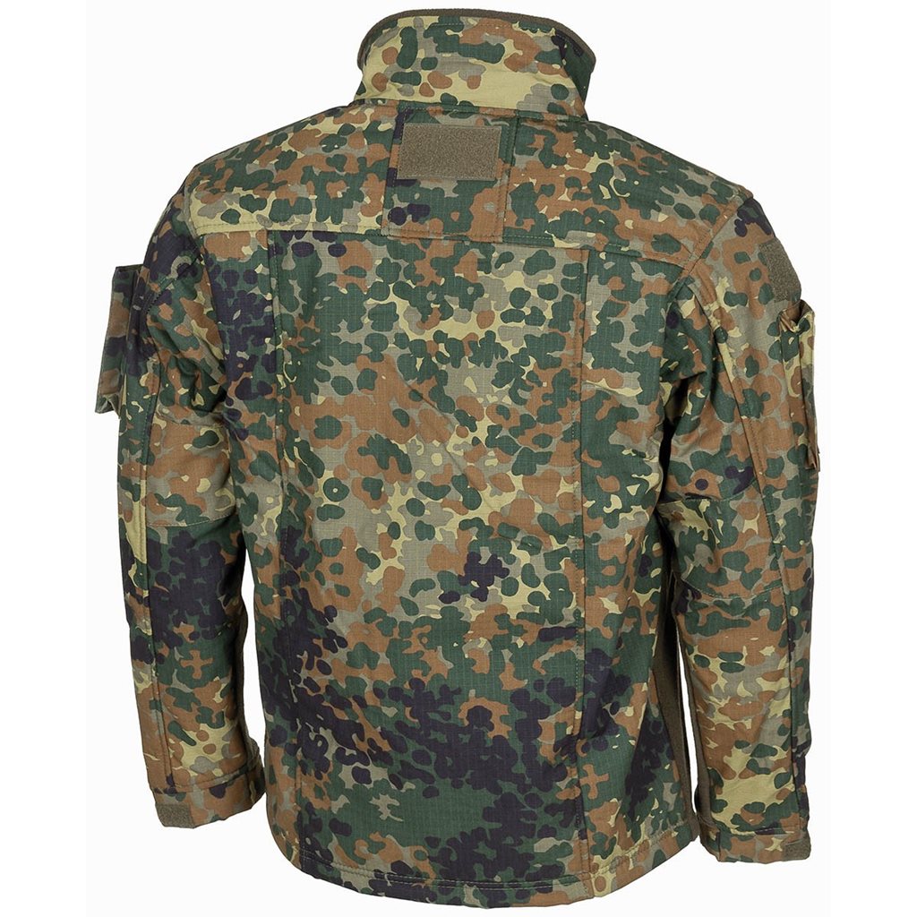 Chaqueta táctica fleece COMBAT Flecktarn MFH con 4 bolsillos YKK y refuerzos rip-stop