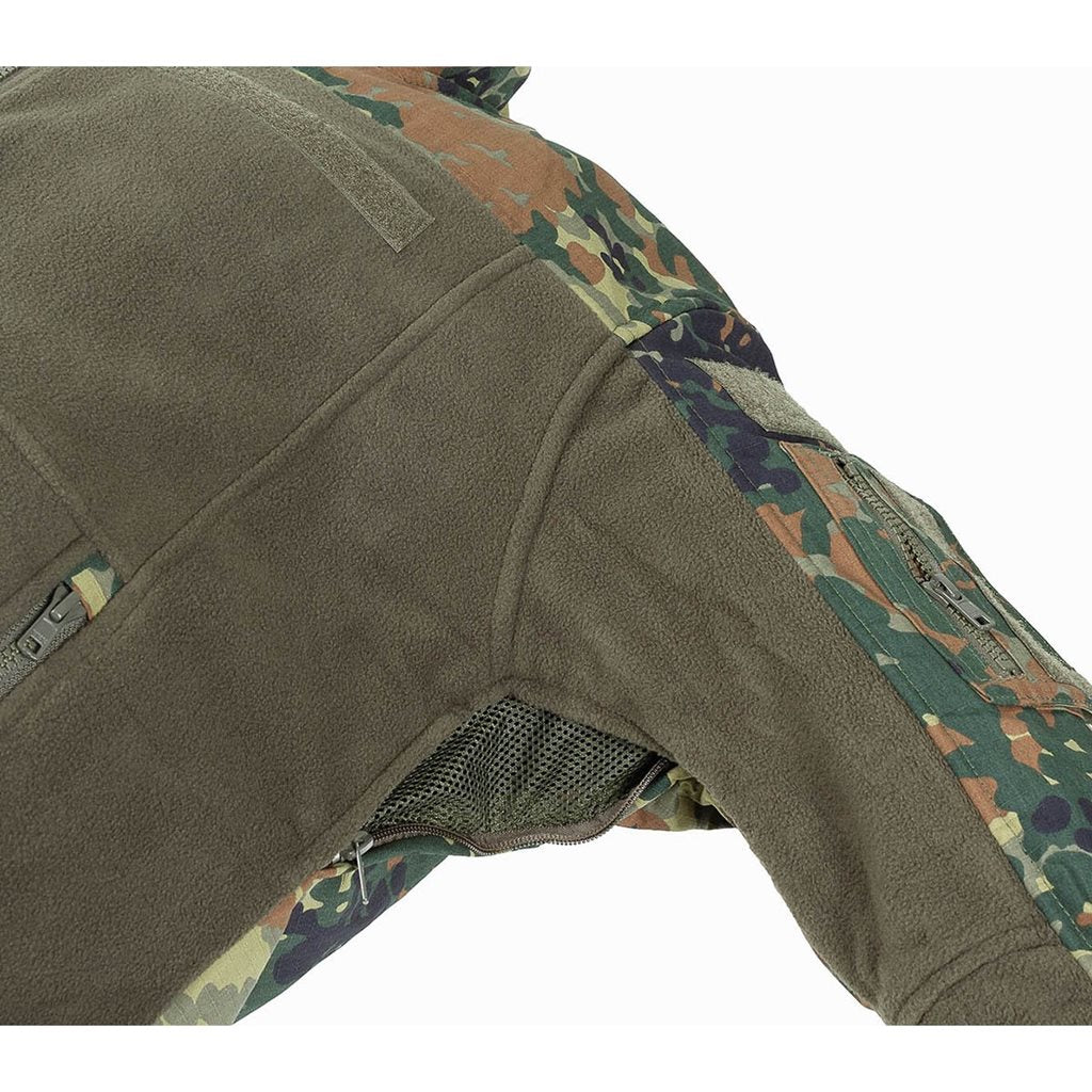 Chaqueta táctica fleece COMBAT Flecktarn MFH con 4 bolsillos YKK y refuerzos rip-stop