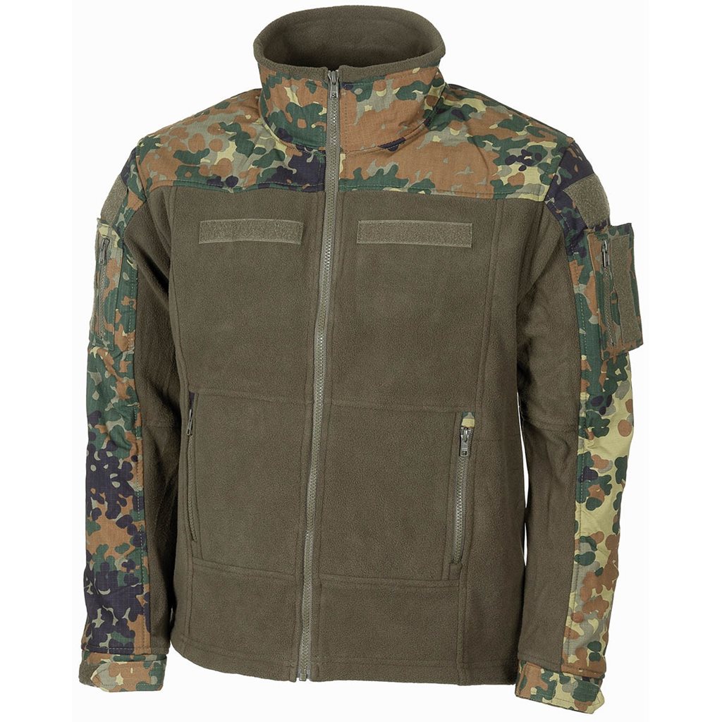 Chaqueta táctica fleece COMBAT Flecktarn MFH con 4 bolsillos YKK y refuerzos rip-stop