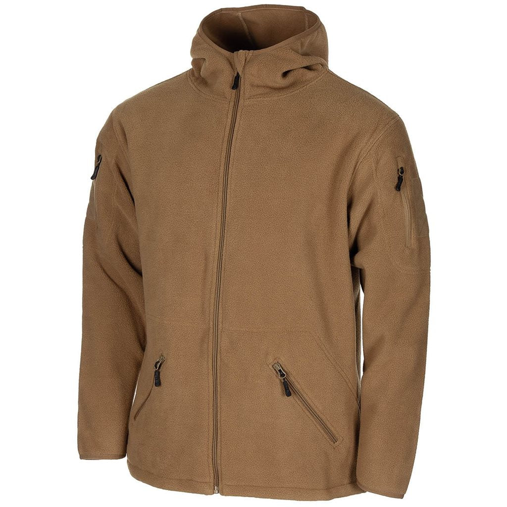 Sudadera fleece con cremallera y capucha TACTICA COYOTE