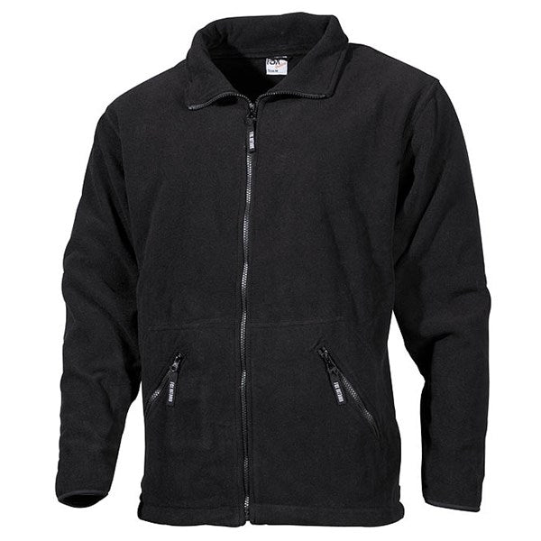 Sudadera fleece ARBER negra de la marca MFH, diseño sencillo