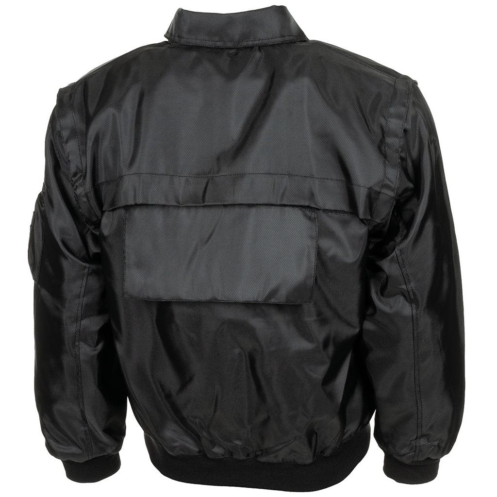 Chaqueta SECURITY negra con mangas desmontables y logos removibles en pecho y espalda