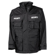 Chaqueta impermeable SECURITY negra con forro polar interior desmontable y capucha