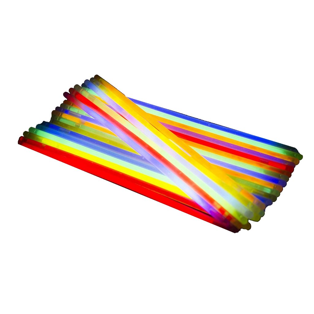 Pack de 100 luces químicas 20 cm, colores surtidos