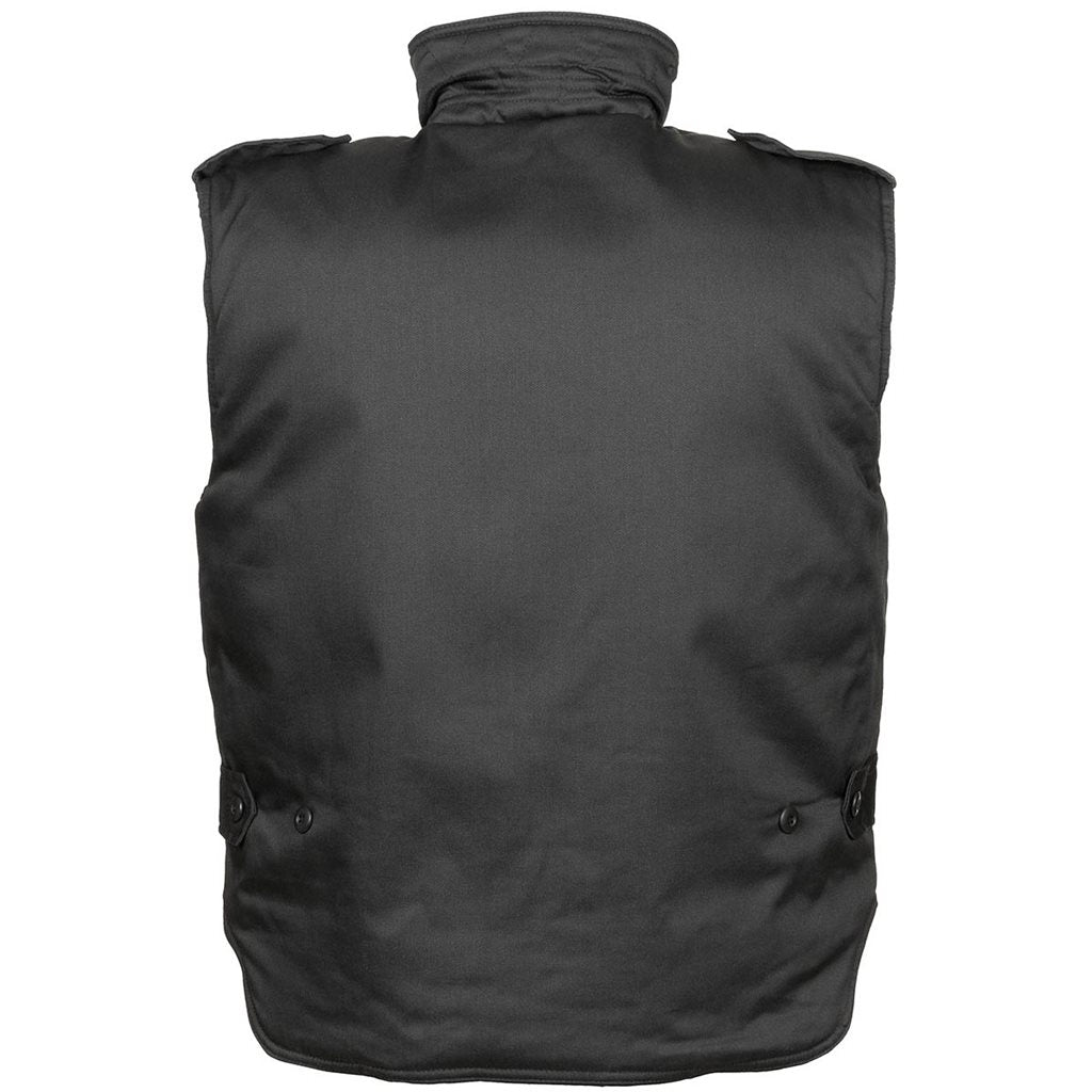 Chaleco acolchado negro con forro de algodón, diseño clásico