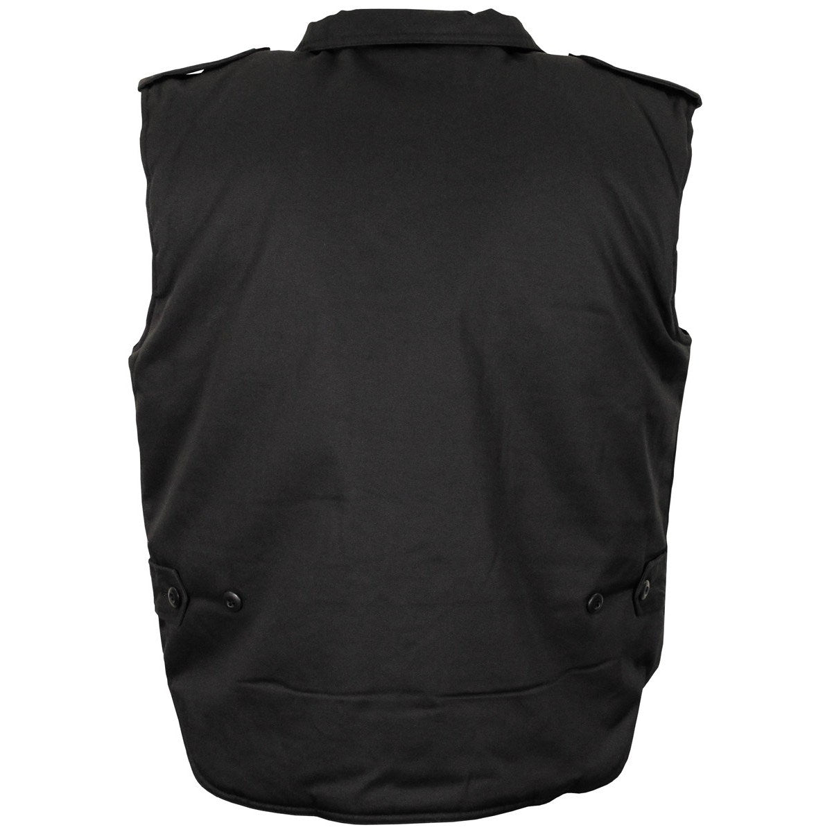 Chaleco acolchado negro con forro de algodón, diseño clásico