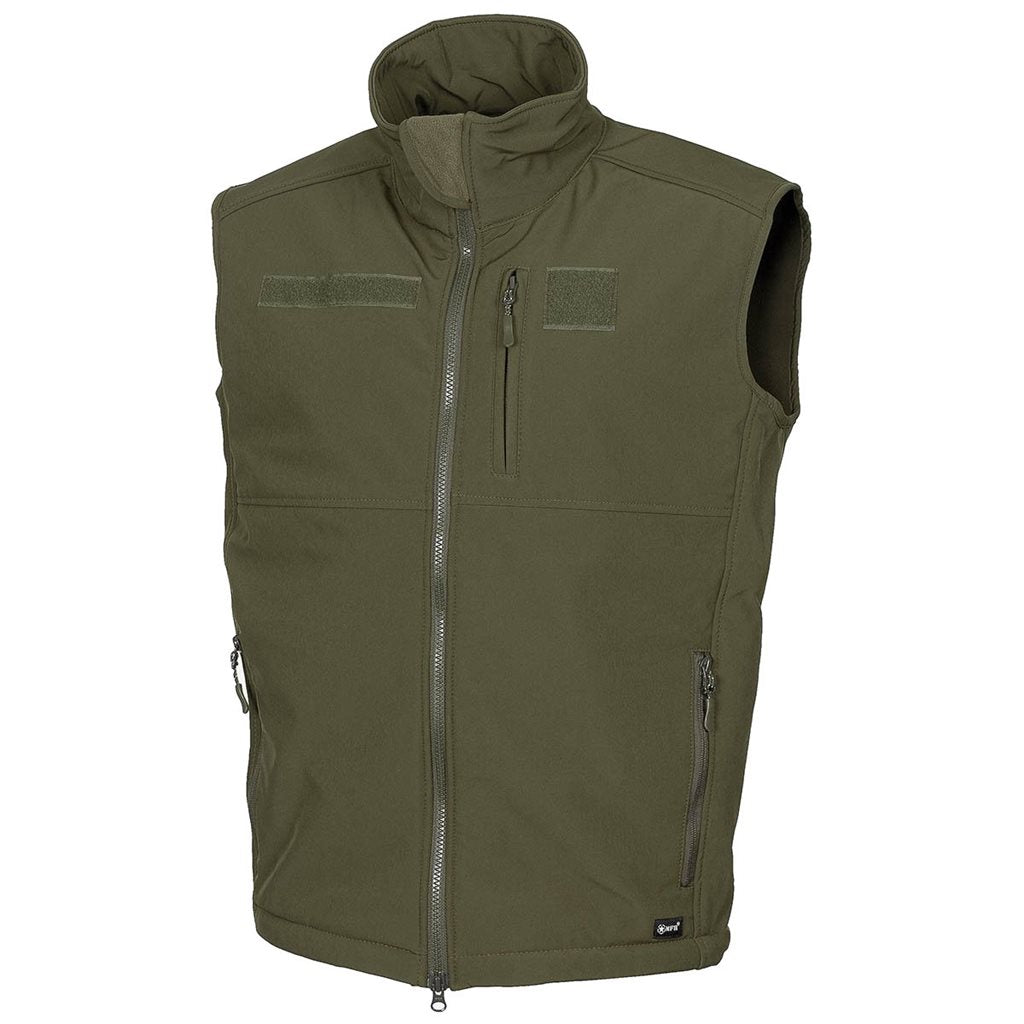 Chaleco softshell Allround verde impermeable con forro polar